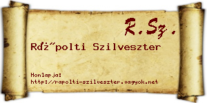 Rápolti Szilveszter névjegykártya