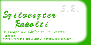 szilveszter rapolti business card